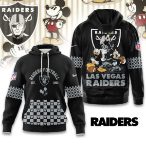 Las Vegas Raiders Disney x NFL Hoodie Personalized – Custom Name Disney Character Hoodie, Mother's Day Gift, Family Travel Shirt AMCCLG003091