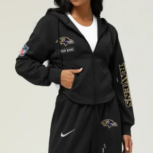 Baltimore Ravens Football Team Logo Athletic Tracksuit Hoodie Customized AMCCLG003016