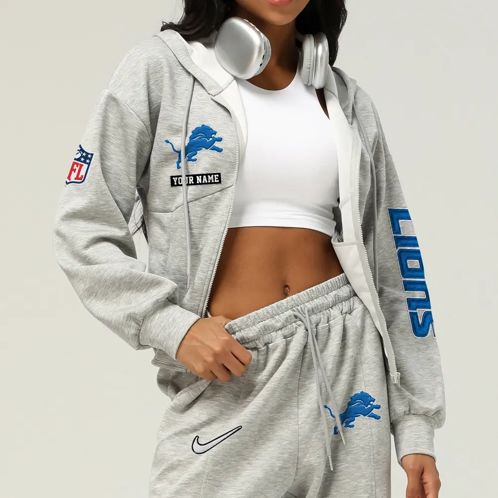 Detroit Lions Football Team Logo Athletic Tracksuit Hoodie Customized AMCCLG003032