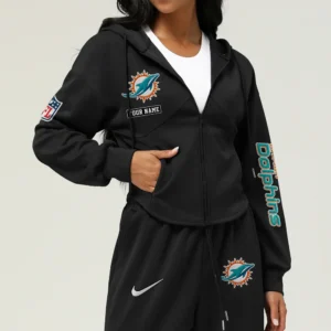 Miami Dolphins Football Team Logo Athletic Tracksuit Hoodie Customized AMCCLG003050