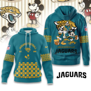Jacksonville Jaguars Disney x NFL Hoodie Personalized – Custom Name Disney Character Hoodie, Mother's Day Gift, Family Travel Shirt AMCCLG003089
