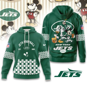 New York Jets Disney x NFL Hoodie Personalized – Custom Name Disney Character Hoodie, Mother's Day Gift, Family Travel Shirt AMCCLG003099