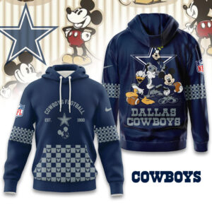 Dallas Cowboys Disney x NFL Hoodie Personalized – Custom Name Disney Character Hoodie, Mother's Day Gift, Family Travel Shirt AMCCLG003083