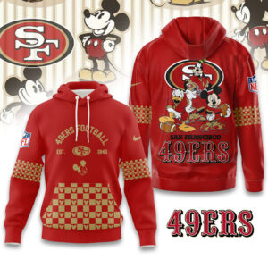 San Francisco 49ers Disney x NFL Hoodie Personalized – Custom Name Disney Character Hoodie, Mother's Day Gift, Family Travel Shirt AMCCLG003102