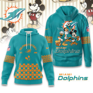 Miami Dolphins Disney x NFL Hoodie Personalized – Custom Name Disney Character Hoodie, Mother's Day Gift, Family Travel Shirt AMCCLG003094