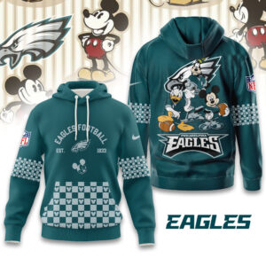 Philadelphia Eagles Disney x NFL Hoodie Personalized – Custom Name Disney Character Hoodie, Mother's Day Gift, Family Travel Shirt AMCCLG003100