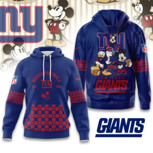 New York Giants Disney x NFL Hoodie Personalized – Custom Name Disney Character Hoodie, Mother's Day Gift, Family Travel Shirt AMCCLG003098