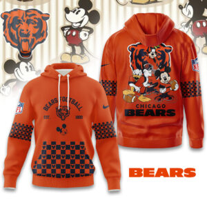 Chicago Bears Disney x NFL Hoodie Personalized – Custom Name Disney Character Hoodie, Mother's Day Gift, Family Travel Shirt AMCCLG003080