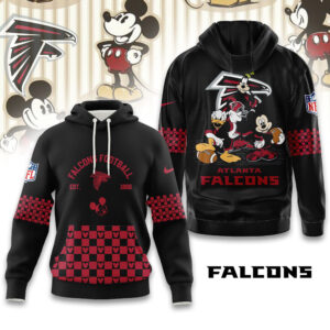 Atlanta Falcons Disney x NFL Hoodie Personalized – Custom Name Disney Character Hoodie, Mother's Day Gift, Family Travel Shirt AMCCLG003076