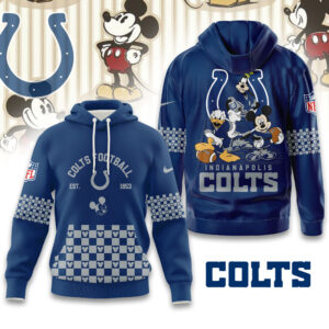 Indianapolis Colts Disney x NFL Hoodie Personalized – Custom Name Disney Character Hoodie, Mother's Day Gift, Family Travel Shirt AMCCLG003088